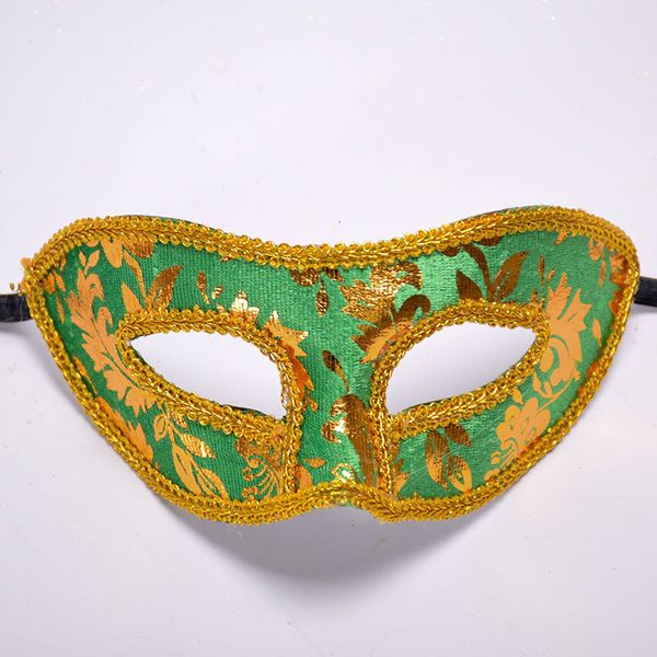 

party mask halloween ball printed gold sticker cloth hemmed flat head children's
