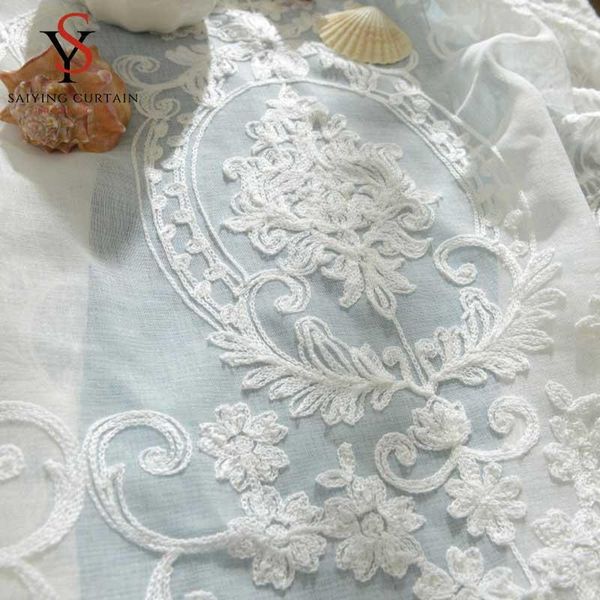 

curtain & drapes embroidered white tulle window curtains for living room europe floral sheer voile bedroom kitchen drape blinds decor