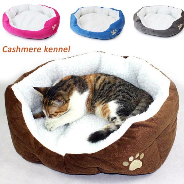 

lamb cashmere pet house kennel puppy mat winter warm soft cat nest sofa cushion kittens dog bed supplies beds & furniture