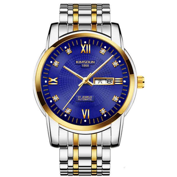 

clock men's mechanical calendar business waterproof large iron curtain diamond high-end luxury automatic wa119, Slivery;brown