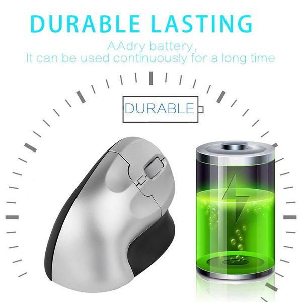 

mice ergonomic rechargeable mouse 2.4g wireless 6 keys optical vertical ouj99