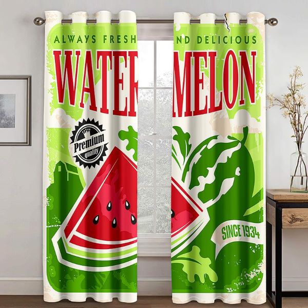 

curtain & drapes watermelon lettered stripe living room bedroom home decoration children