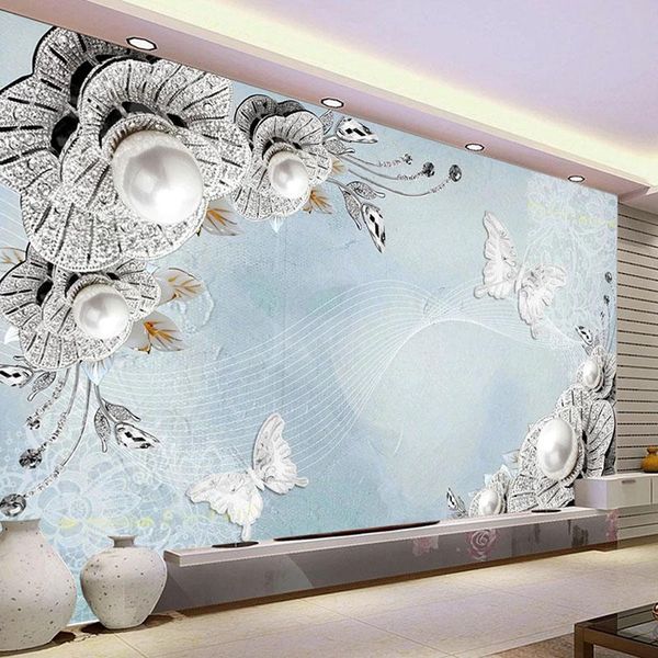 

wallpapers custom 3d wallpaper european style jewelry flowers po wall murals living room tv sofa bedroom background papers frescoes