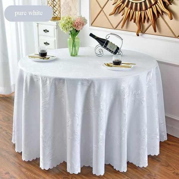 

table cloth round polyester jacquard wedding party deskdecoration beige home