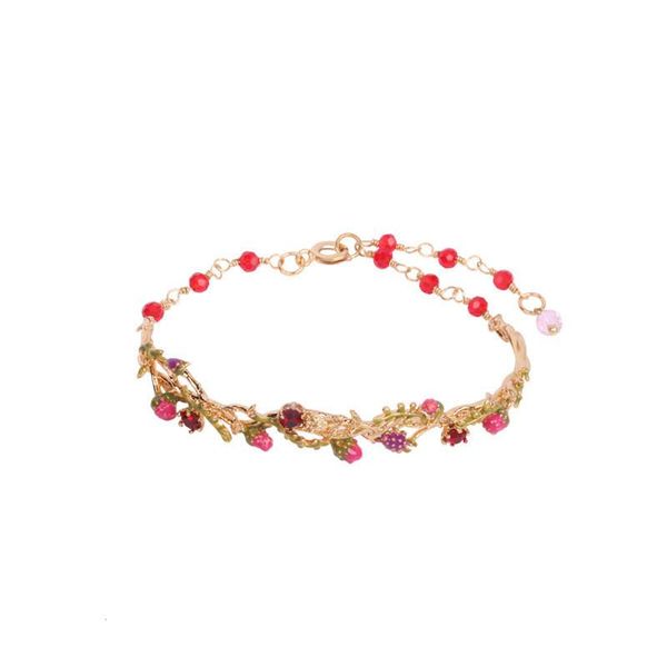 

link, chain wonder plant series bracelet raspberry flower vine wholesale jewelry for woman 2021 trend, Black