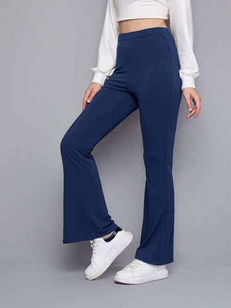

high waist flare leg pants 62qr#, Black;white