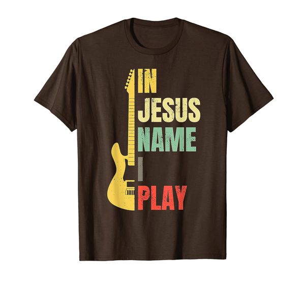

in jesus name i play guitar t-shirt guitar lover gift tee, White;black
