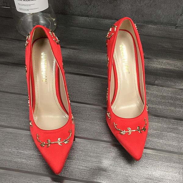 

dress shoes lady luxury design wedding pumps silk pointed toe stiletto heel women shoes party prom dress single eqlq, Black