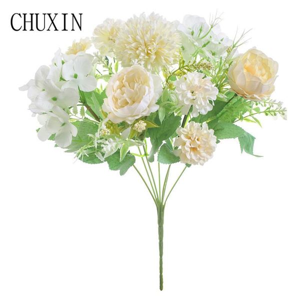 

decorative flowers & wreaths 7 forks bouquet artificial silk rose peony christmas decor home wedding decoration european style fake flower