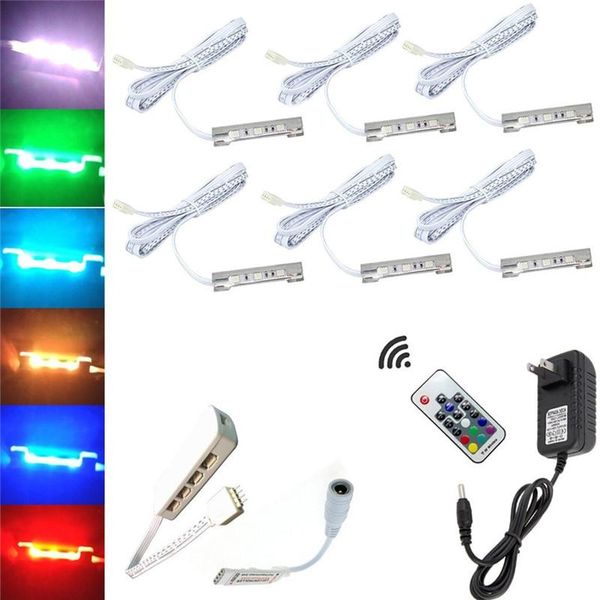 

downlights ondenn 3w under cabinet led lights for glass edge shelf back side clip clamp strip decorative lighting+wiress rf remote+adapter