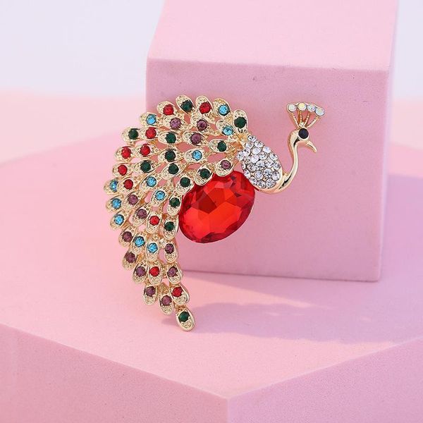 

ladies korean simple fashion peacock brooch sweater jacket cardigan men and women animal accessories pins, brooches, Gray