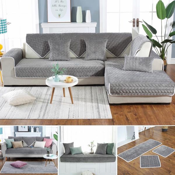 

chair covers thicken plush fabric sofa cover lace slip resistant slipcover seat european style couch towel for living room decor