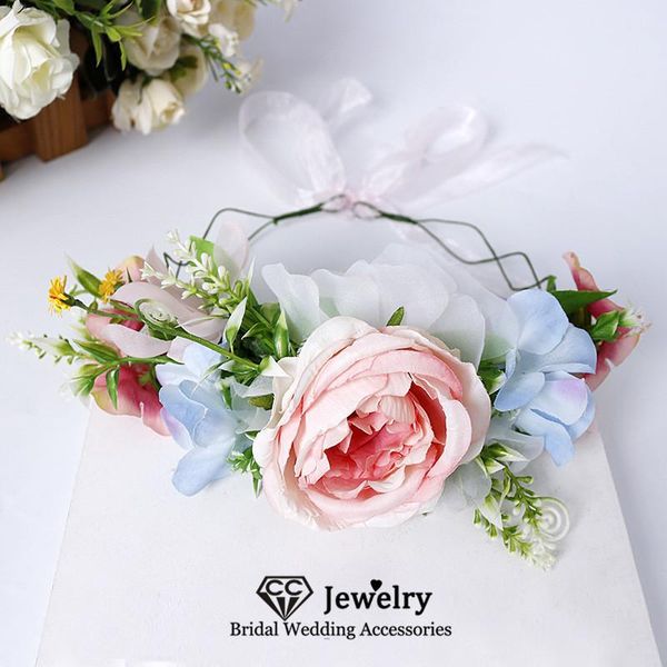 

hair clips & barrettes romantic crowns wedding accessories for women engagement jewelry 100% handmade flower hairbands prom garland tiara, Golden;silver