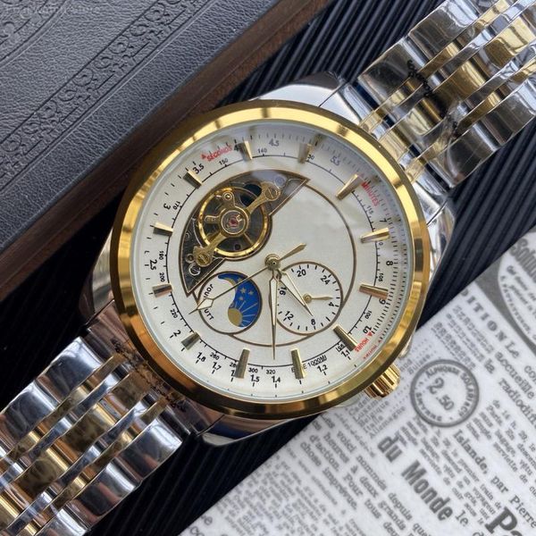 

wristwatches brand men watches luxury aviation time b01 high-end watch swiss automatic mechanical steel strap captain's, Slivery;brown