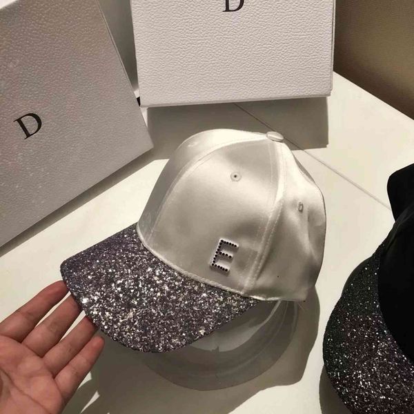 

summer versatile sequin baseball cap japanese inlaid diamond letter sun shading cap outdoor casual women's hat fashion zy, Blue;gray