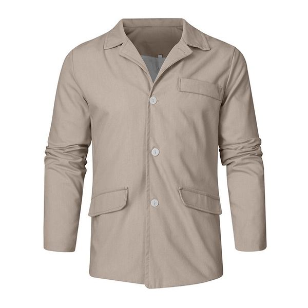 

men's casual shirts commercial trip streetwear all match men shirt 2021 solid autumn long sleeve pockets button cardigan, White;black