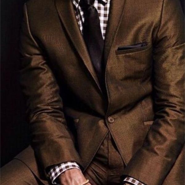 

men's suits & blazers suit homme arrival from the wedding tuxedo mid-brown three men's suit blazer (jacket + pants vest) khte, White;black