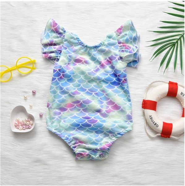 Costume da bagno estivo per bebè carino Costume intero a scaglie di pesce Costume da bagno bikini per bambina Grande qualità Bambini Costumi da bagno per bambini Costumi da bagno casual da spiaggia