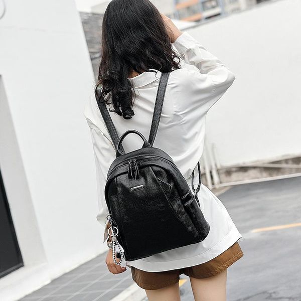 

bags for women the small zipper backpack casual fashion all-match classic simplicity solid color lychee pattern
