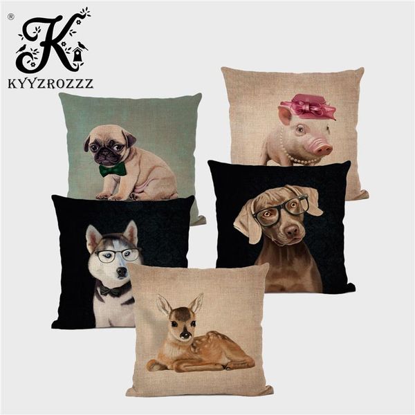 

vintage dog poster lovely dachshund chihuahua poweranian art home decorative pillow cases linen sofa chair cushion cover cushion/decorative