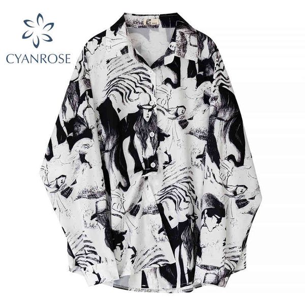 

harajuku women shirt blusas vintage elegant autumn long sleeve loose casual korean streetwear fashion female blouse 210417, White