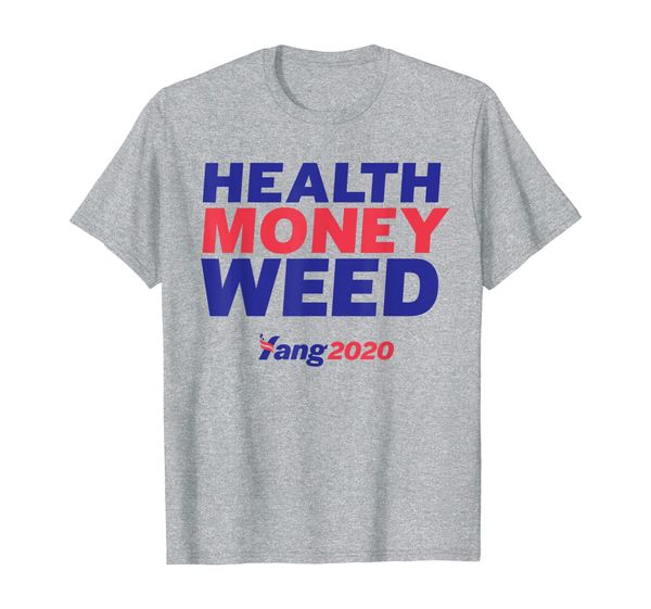 

andrew yang 2020 presidential t-shirt | health-money-weed, White;black