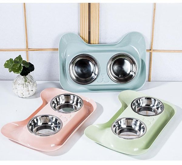 

water feeder steel double bowl puppy pet rice travel dog combo stainless feeding cat pp basin resin stai bowls & feeders