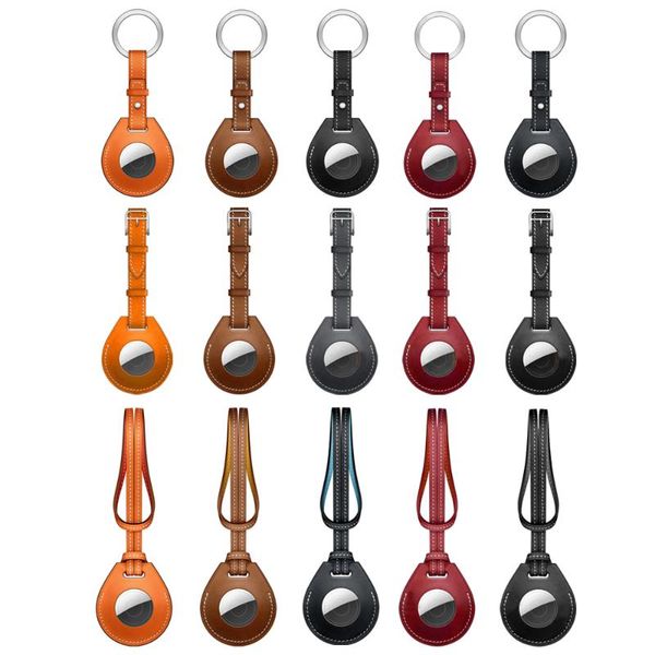 

1:1 leather case for apple airtags protective cover airtag locator tracker anti-lost device sleeve key charm luggage party favor