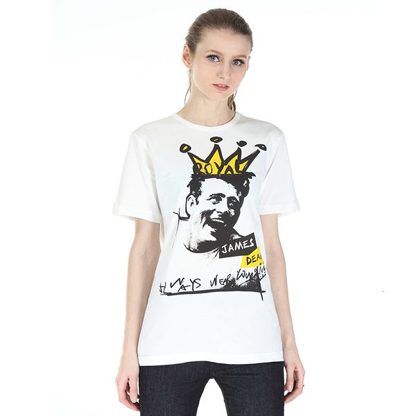 

women's t-shirt 2021 character impression t casual women short sleeve summer fun crown cotton shirt ladies harajuku woman tshirt, White