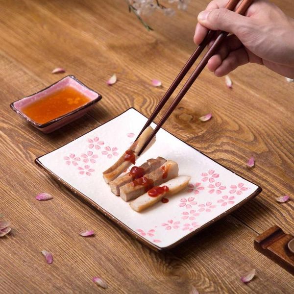 

dishes & plates ceramic plate sakura pattern dinner salver dessert snack cake tray restaurant tableware serving