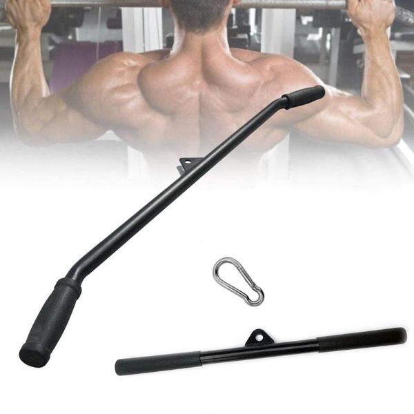 

cable machine straight bar with rubber handle bicep lat pull down gym attachments accessories for home workout