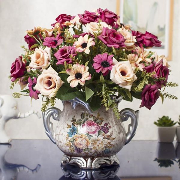 

vases european simulation dry flower living room home decoration display potted jewelry indoor table coffee plastic f