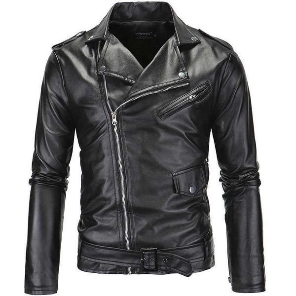 

street men's leather jacket coat british fashion men's leather garment m-5xl 211018, Black