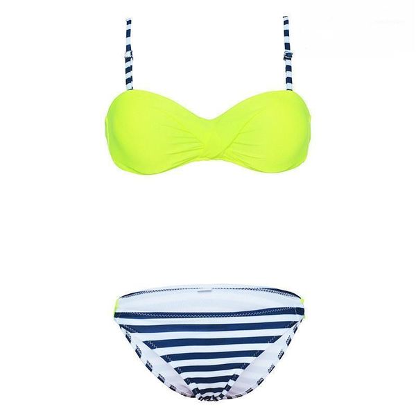 

women's swimwear triangle split bikini cute candy color swimsuit halter ladies beachwear summer set push-up 7 colors, White;black