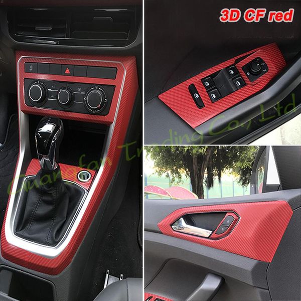 

interior central control panel door handle 3d 5d carbon fiber stickers decals car-styling cover products accessories for volkswagen vw tcros