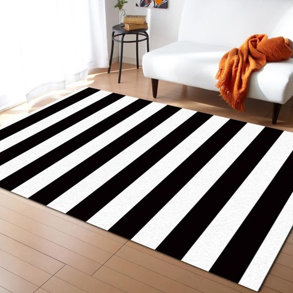 

carpets black white stripes pattern for living room bedroom area rug kids play mat 3d printed home large carpet