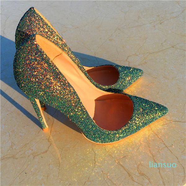 

new women shoes color sequins high heel stiletto pumps show party, Black