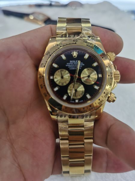 

with original box watch 40mm 116503 116523 sapphire 18k yellow gold no chronograph mechanical automatic mens watches, Slivery;brown