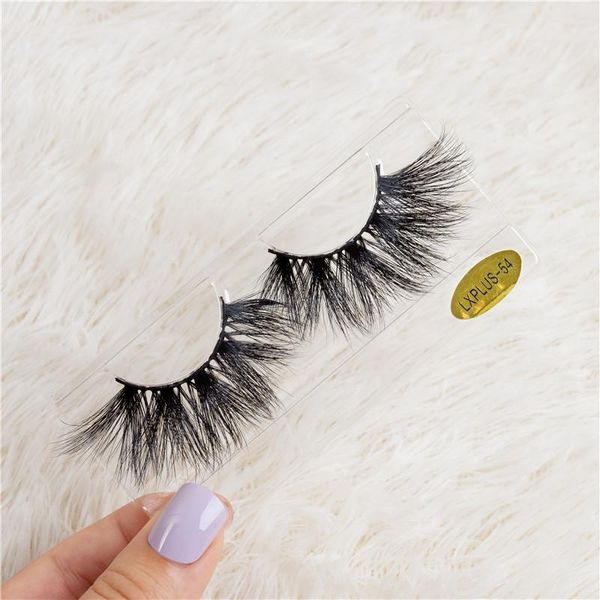 

false eyelashes 1 pair 25 mm mink fluffy lashes dramatic messy long 3d makeup wholesale 25mm real bulk