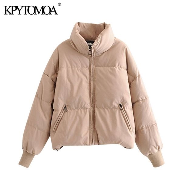 

kpytomoa women fashion oversized thick warm parkas coat vintage long sleeve pockets drawstring female outerwear chic 210930, Black