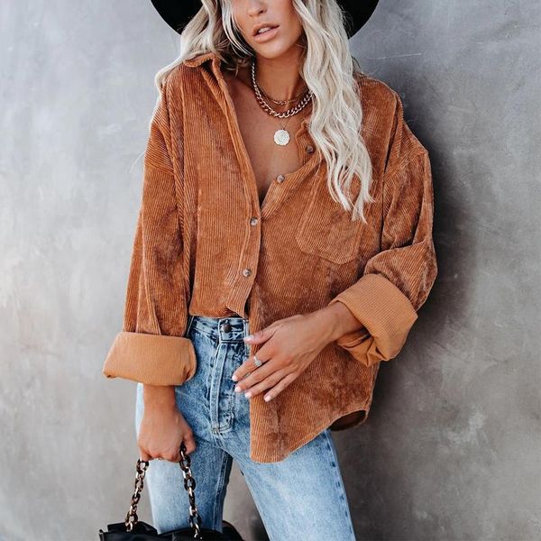 

women's jackets casual long sleeved women autumn shirts fashion lapel collar single breasted blouse elegant solid harajuku loose cardig, Black;brown