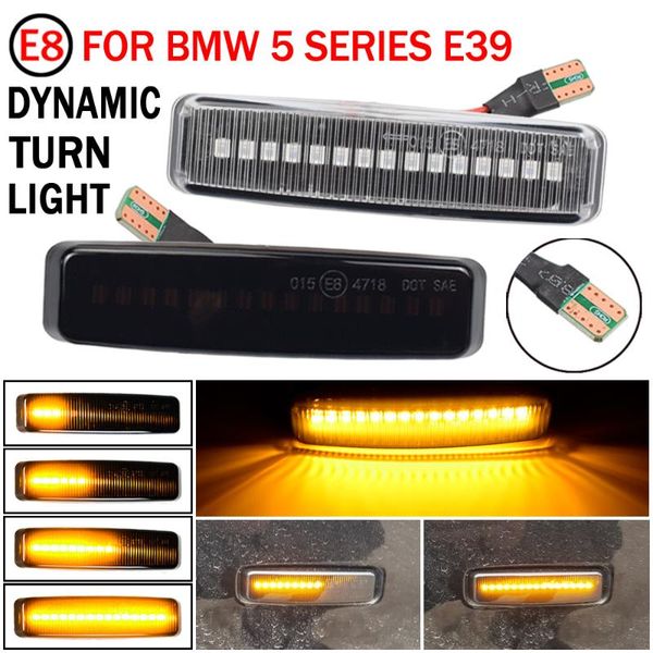 

emergency lights led dynamic turn signal light side marker fender sequential lamp blinker indicator trim cover for 5 series e39 1995-200