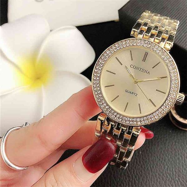 Reloj Mujer Golduhr für Frau Mode Frauen Quarz Luxus Armbanduhr Damen Relogio feminino 210707