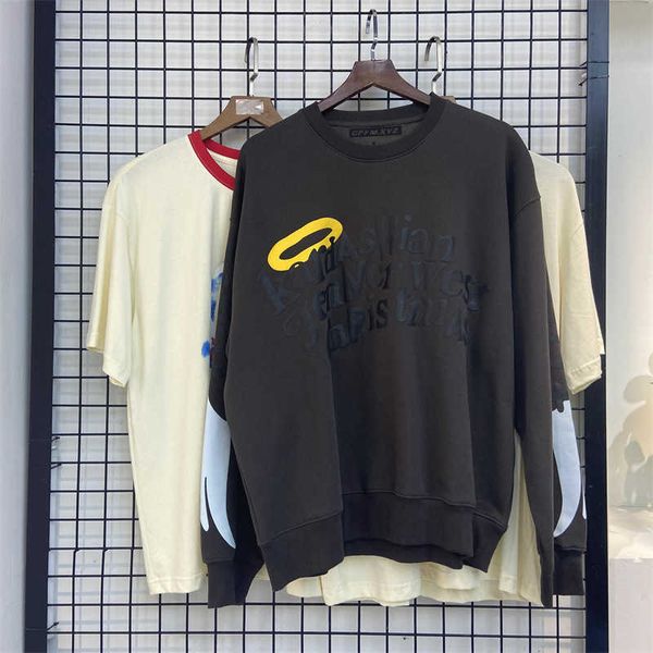 

men's hoodies 2022 new vintage pullover printed loose hip hop trendy coat, Black