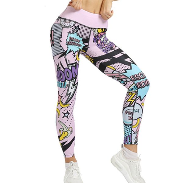 

leggings women's seamless printed leggings plus size funny slim yoga sweatpants legging pencil pants women fashion, Black