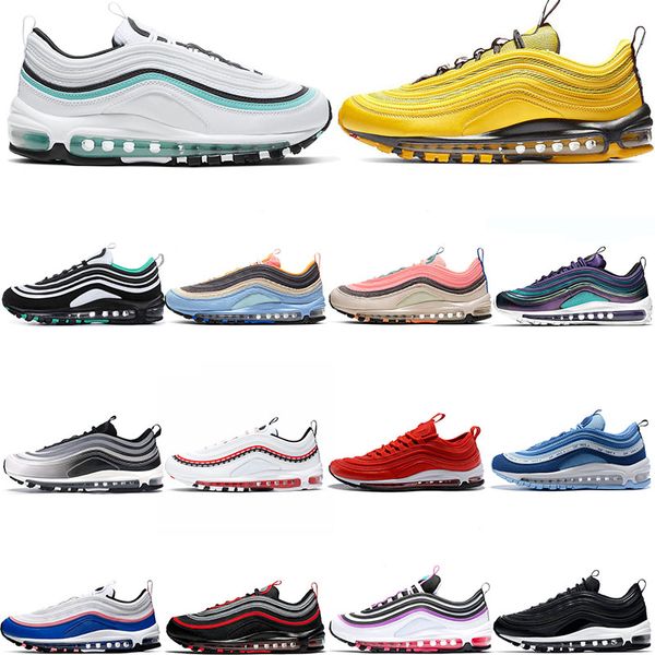 

new classic men running shoes women 97 aurora green black white blue pink lands bred bright citron clear emerald corduroy pack court purple