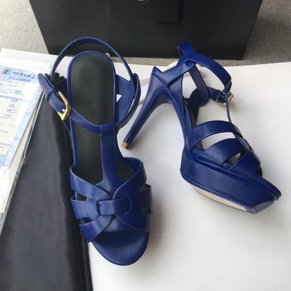 

women size35-41 peep-toes super high sandals ladies thin heels solid genuine leather designer shoes zapatos de mujer dress, Black