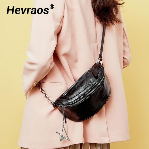 

classic retro fashion ladies waist small cowhide shoulder chain bags female chest design totes