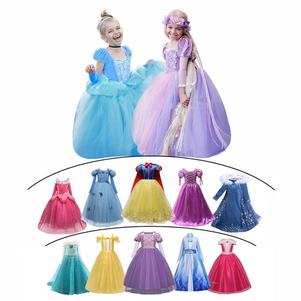 

girl's dresses princess cosplay disguise beauty for girl halloween costume dress up party carnival girls outfits, Red;yellow