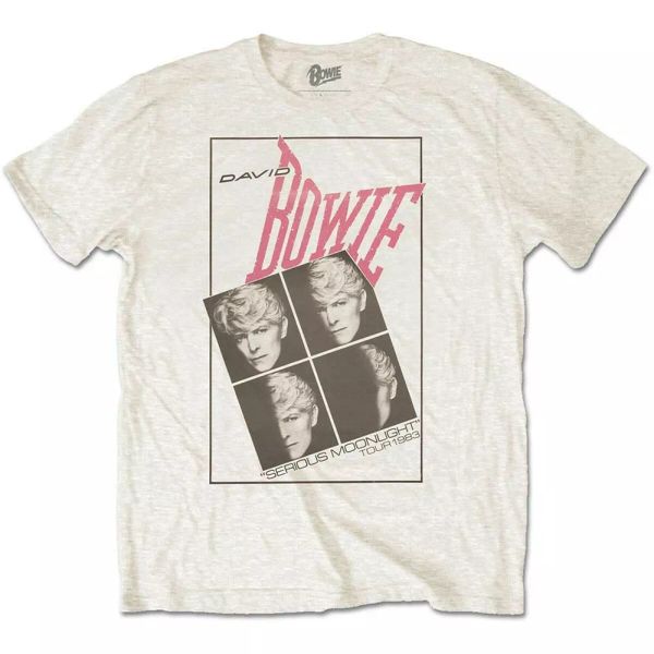 

david bowie serious moonlight authorised tshirt men, White;black